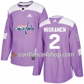 Adidas Maillot de Hockey Washington Capitals Matt Niskanen 2 2017-2018 Violet Fights Cancer Practice Authentic - Homme